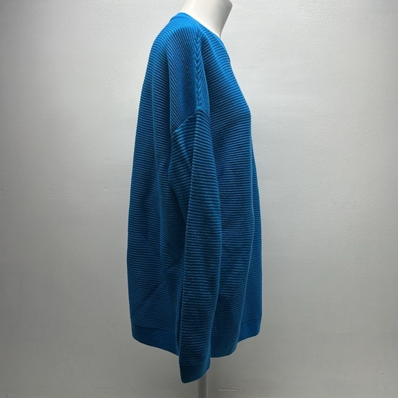 Asos Sweater Pullover Ribbed Knit Long Sleeve Crewneck Blue Oversized US Size 6 - Picture 2 of 8